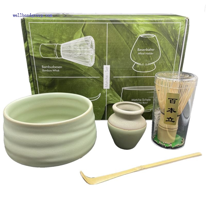 WBG High Quality Custom Logo Matcha Tea Kit Ceramic Matcha Bowl Bamboo ...